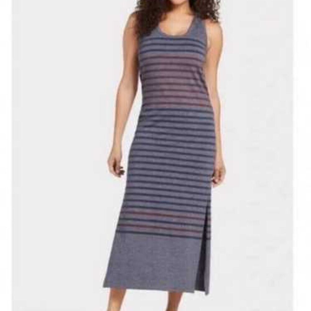Sundry Racerback Stripe Dress Maxi Length Gray Blue Size XS (Sundry 0)